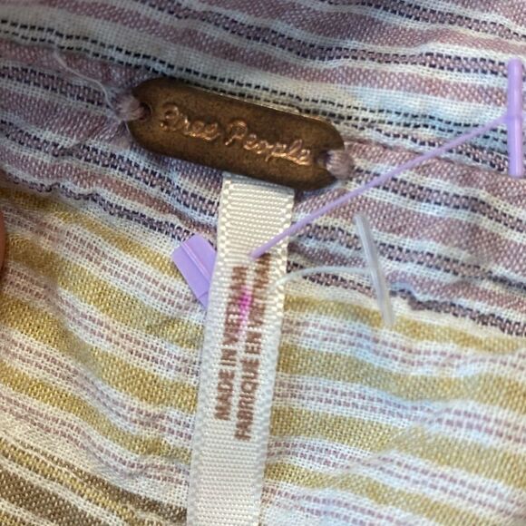 Free People Striped Button Down High Tide  Top (L) - Picture 11 of 12